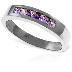 0.6 Carat 14K Solid White Gold Fortunate You Amethyst Ring