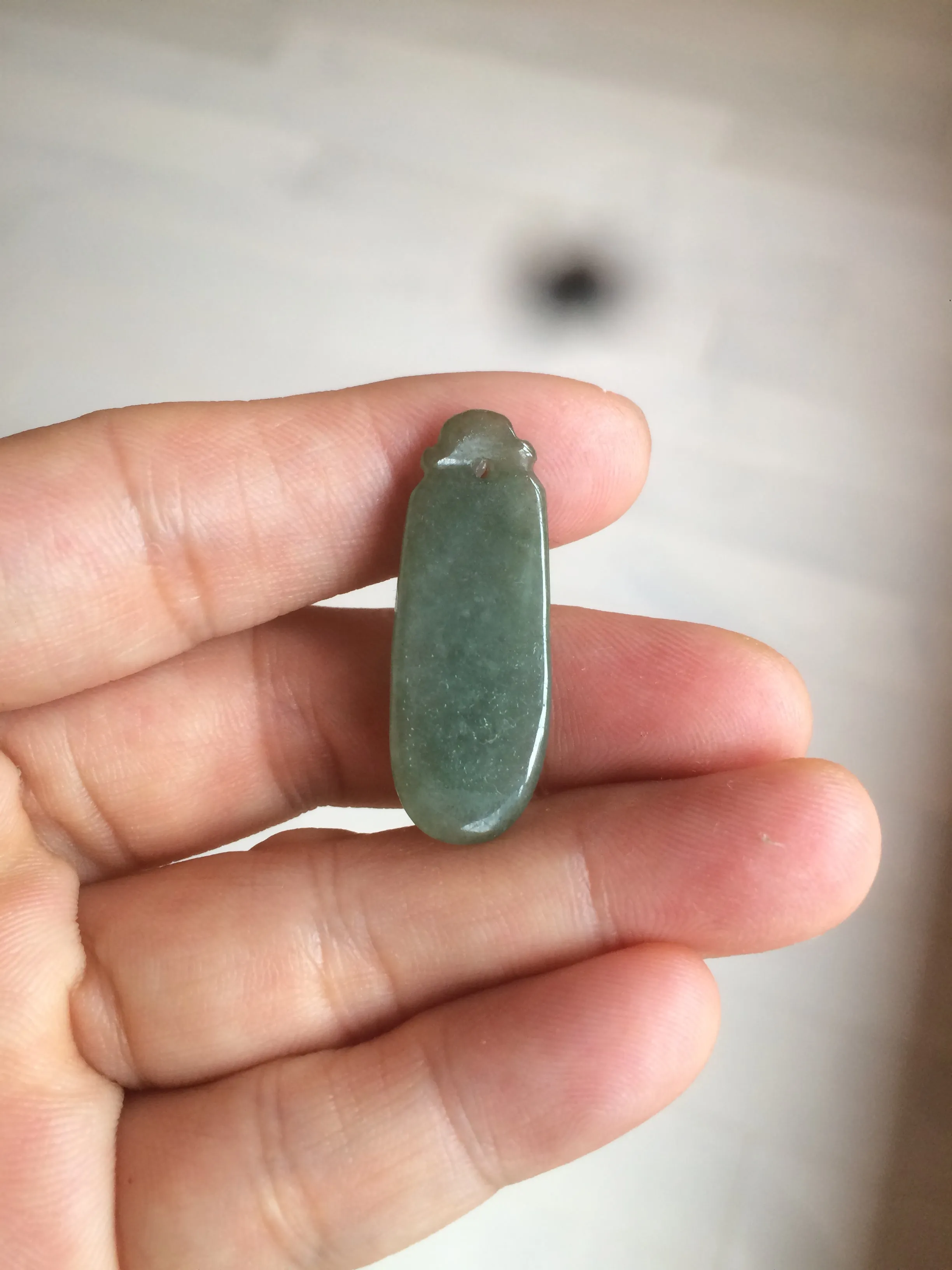 100% Natural dark green blessed melon Jadeite Jade pendant AQ70