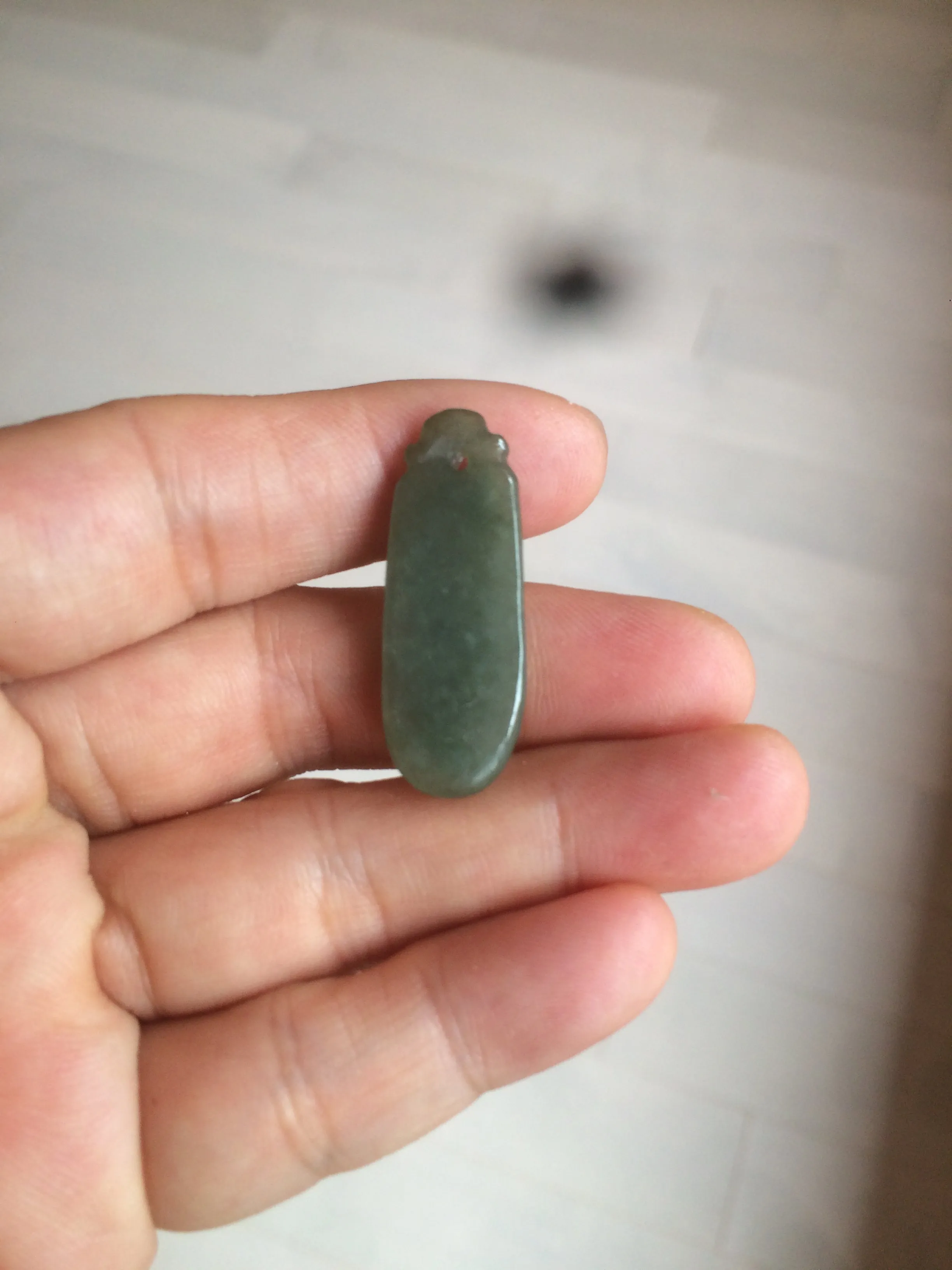 100% Natural dark green blessed melon Jadeite Jade pendant AQ70