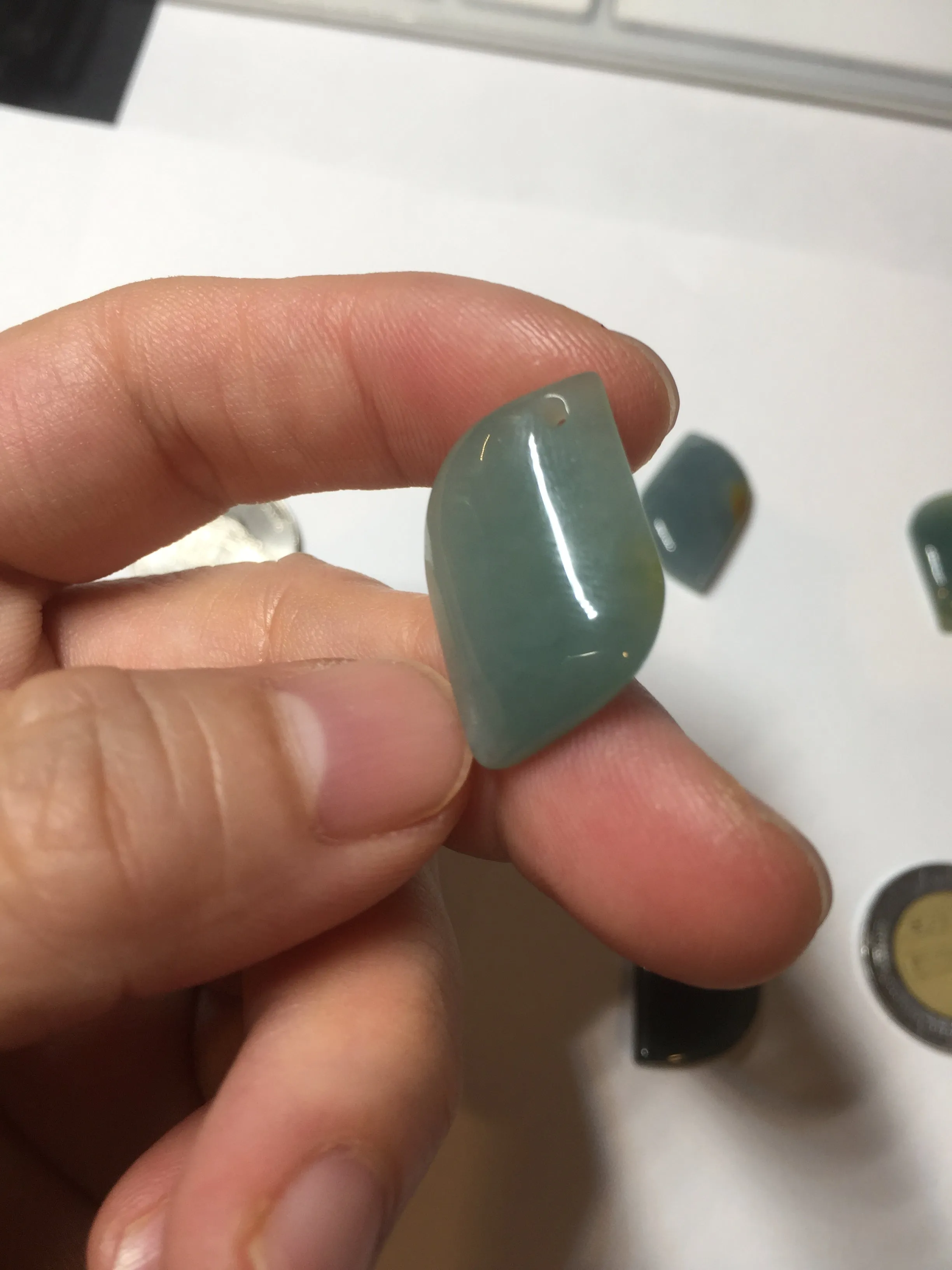 100% natural type A Guatemala jadeite jade icy watery yellow green black Willow leaf pendant group BP63