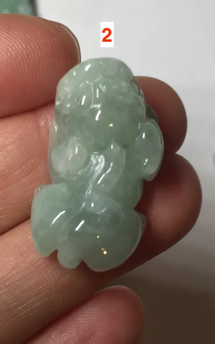 100% natural type A sunny green jadeite jade 3D PiXiu (貔貅) pendant group AX150