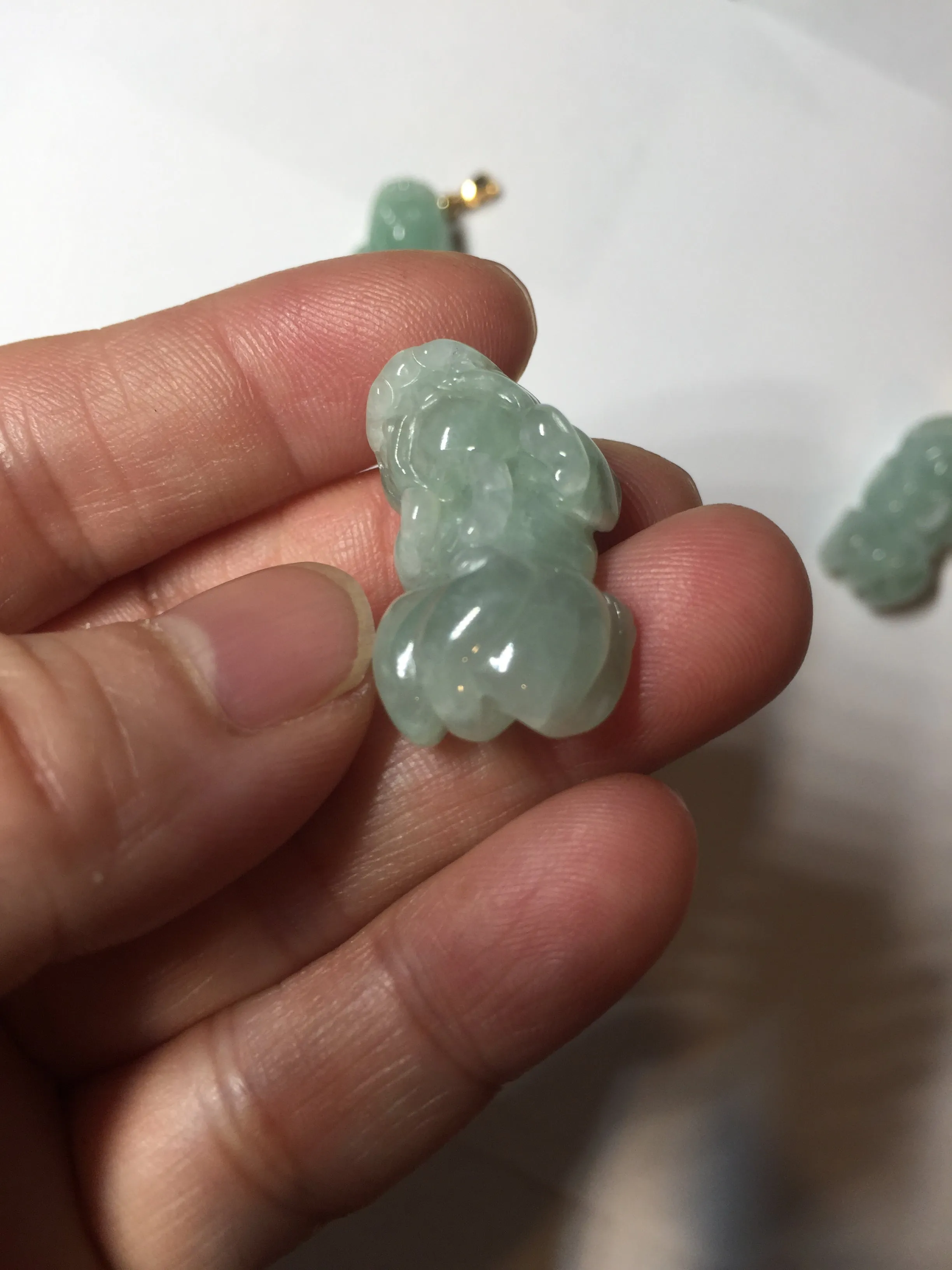 100% natural type A sunny green jadeite jade 3D PiXiu (貔貅) pendant group AX150