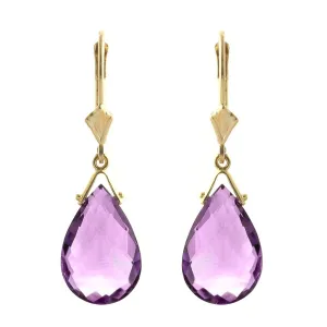 10.2 Carat 14K Solid Yellow Gold Fortune Amethyst Earrings