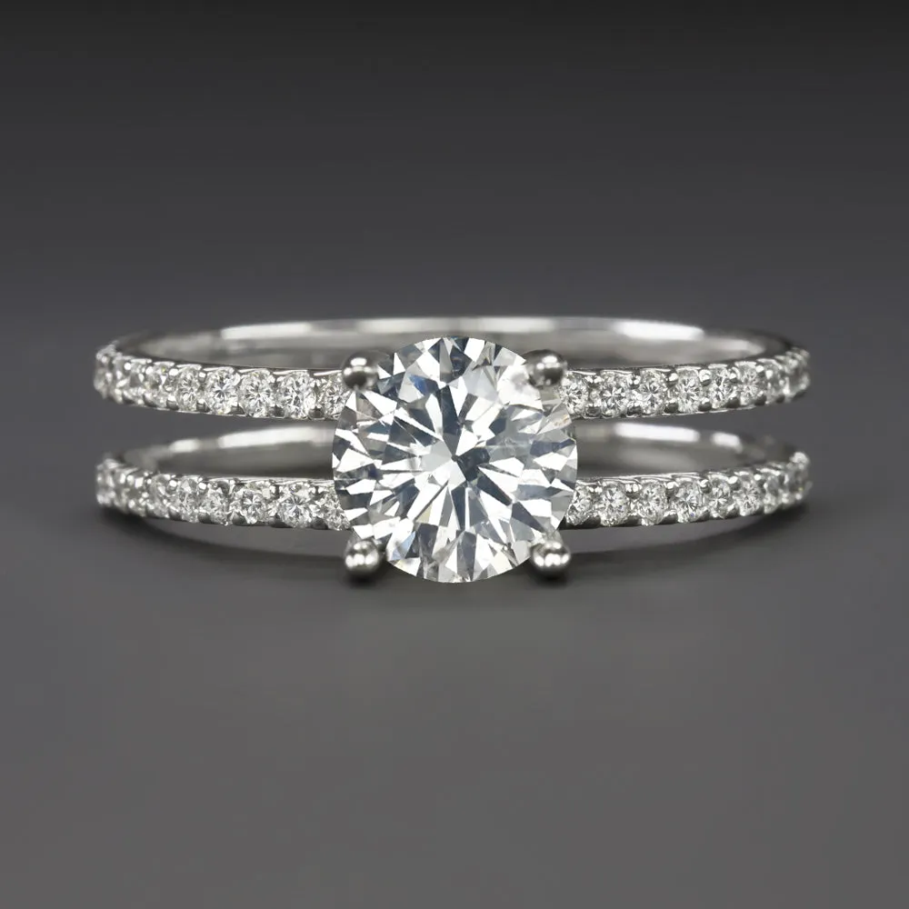 1.14c CERTIFIED VERY GOOD CUT DIAMOND COCKTAIL RING SPLIT SHANK ENGAGEMENT ROUND