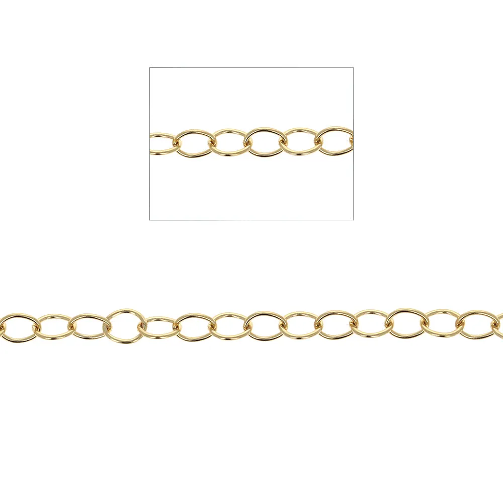 14k GF 5mm Oval Cable Chain