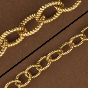 14k Gold Filled Link Chain with Pattern 7mmx9mm