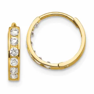 14k Madi K CZ Childrens Hinged Hoop Earrings