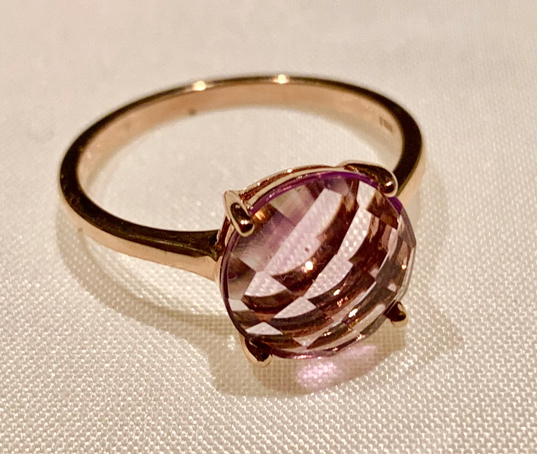 14K ROSE GOLD AMETHYST RING