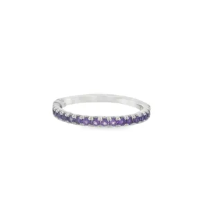 14K White Gold Amethyst Women's Wedding Band