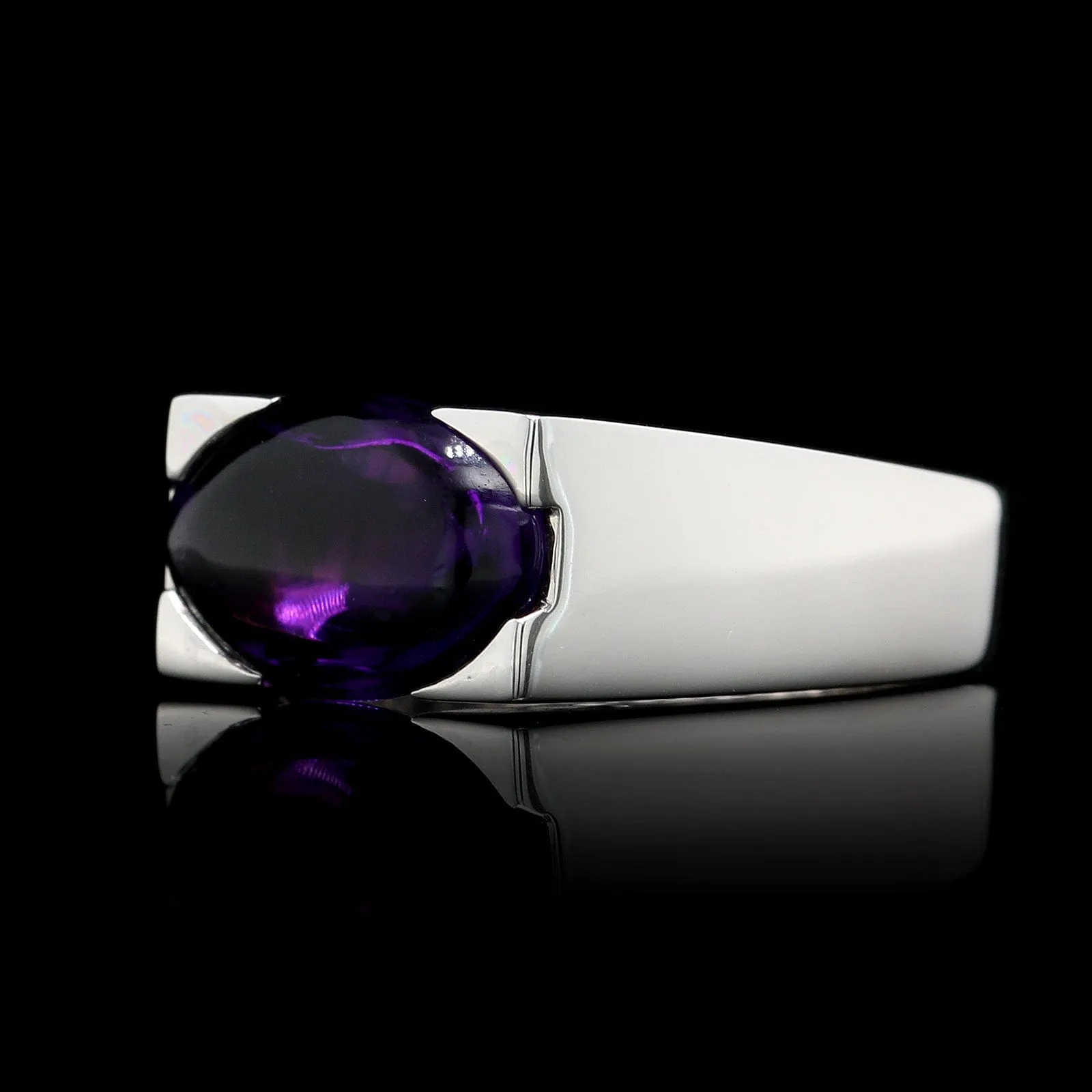 14K White Gold Estate Amethyst Ring