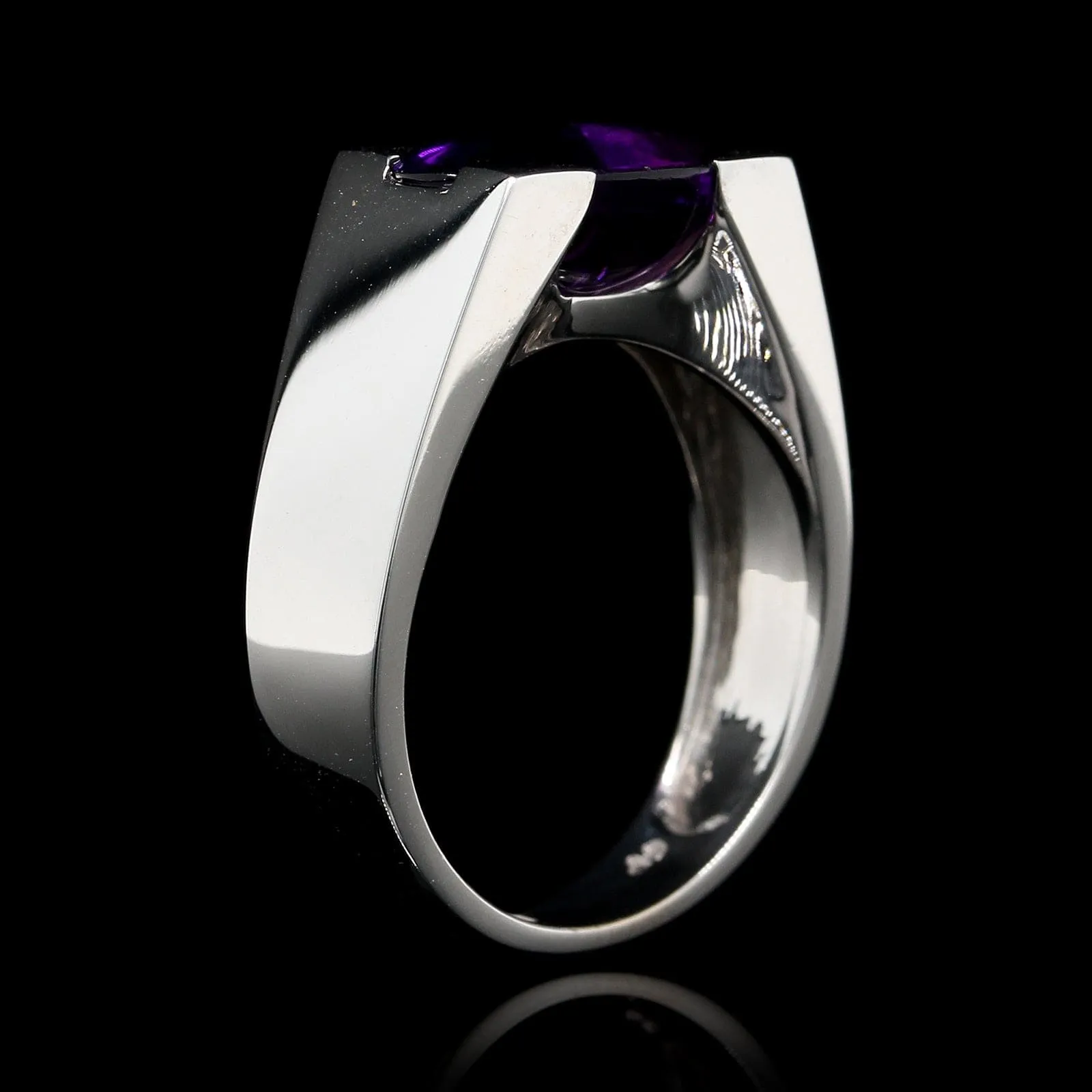 14K White Gold Estate Amethyst Ring