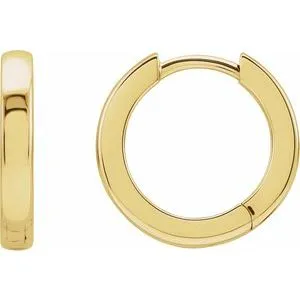 14K White Hinged 14 mm Hoop Earring