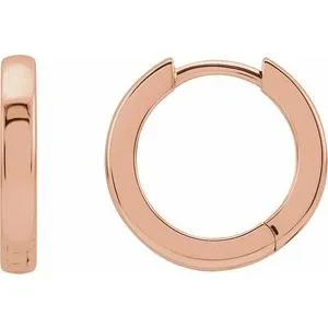 14K White Hinged 14 mm Hoop Earring