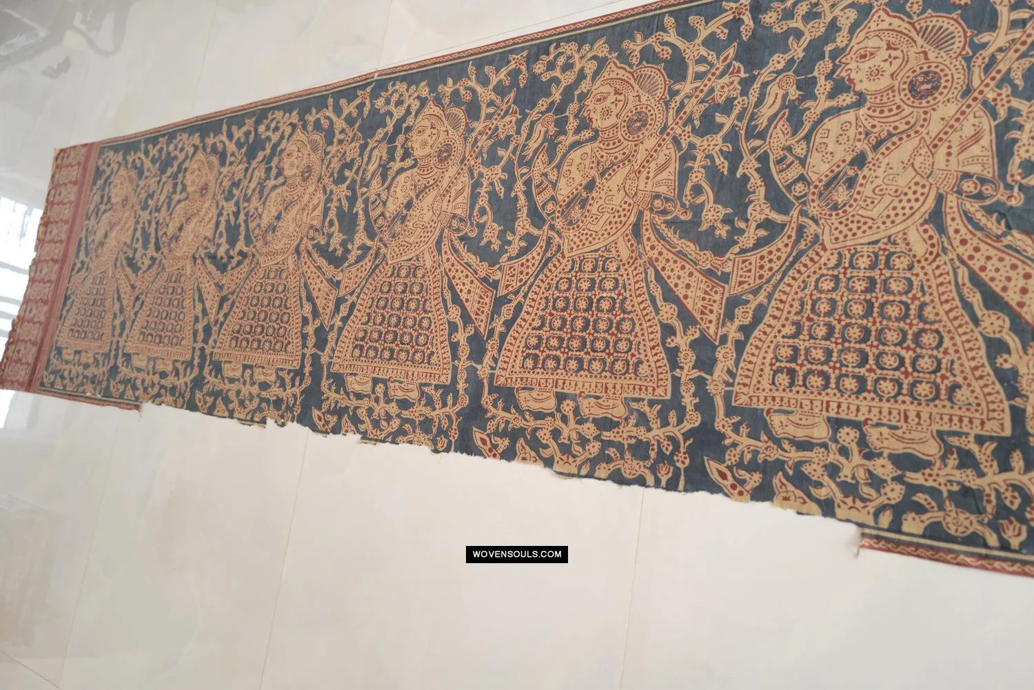 1641 SOLD Large Gujarat Ceremonial Cloth with a Row of Female Musicians