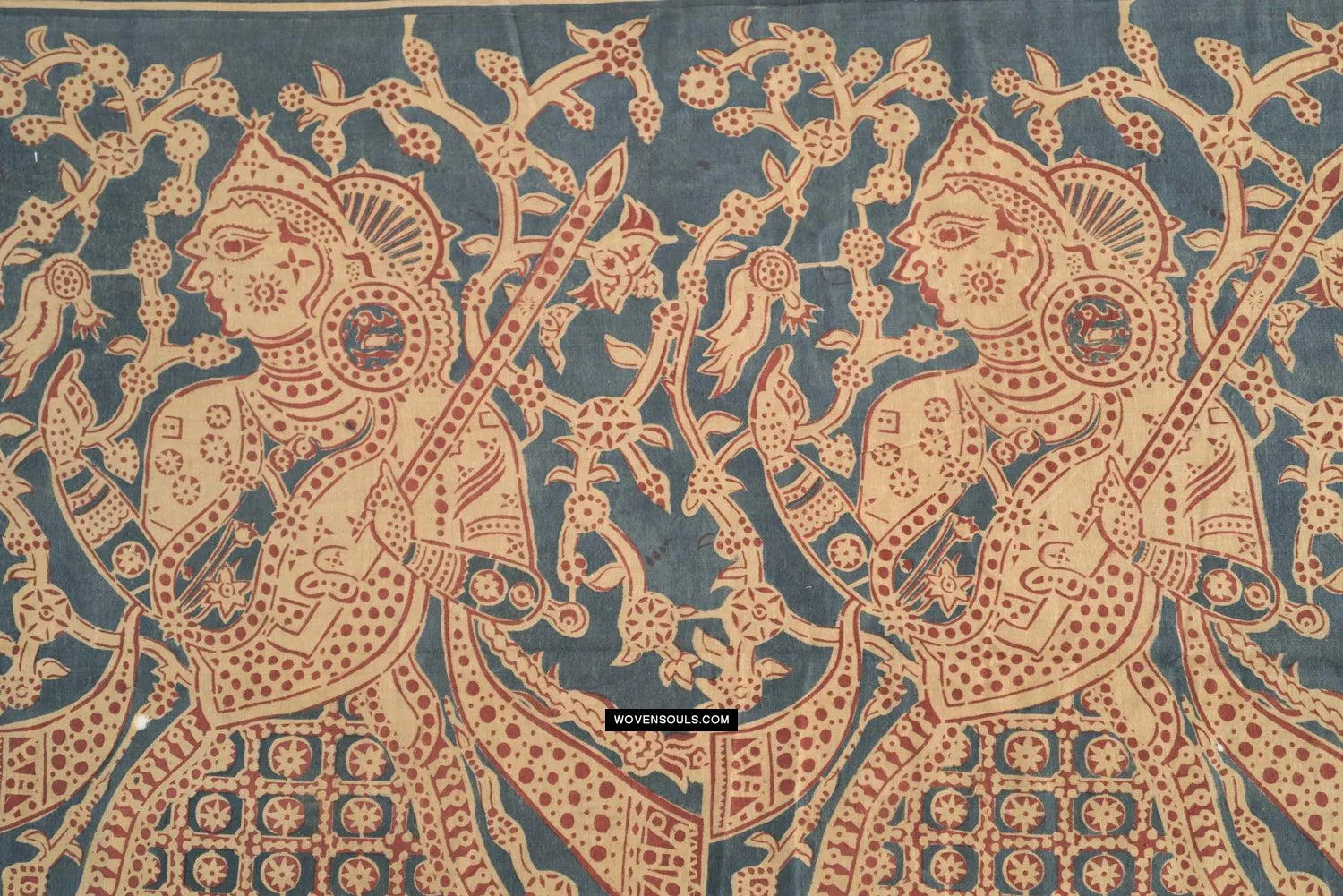 1641 SOLD Large Gujarat Ceremonial Cloth with a Row of Female Musicians