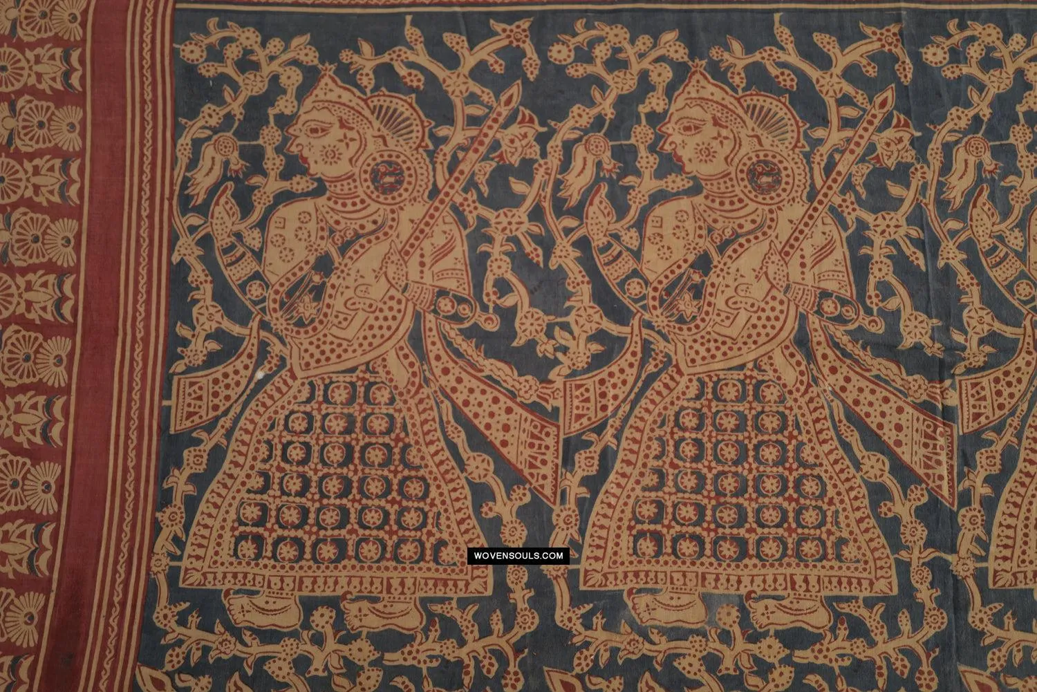 1641 SOLD Large Gujarat Ceremonial Cloth with a Row of Female Musicians