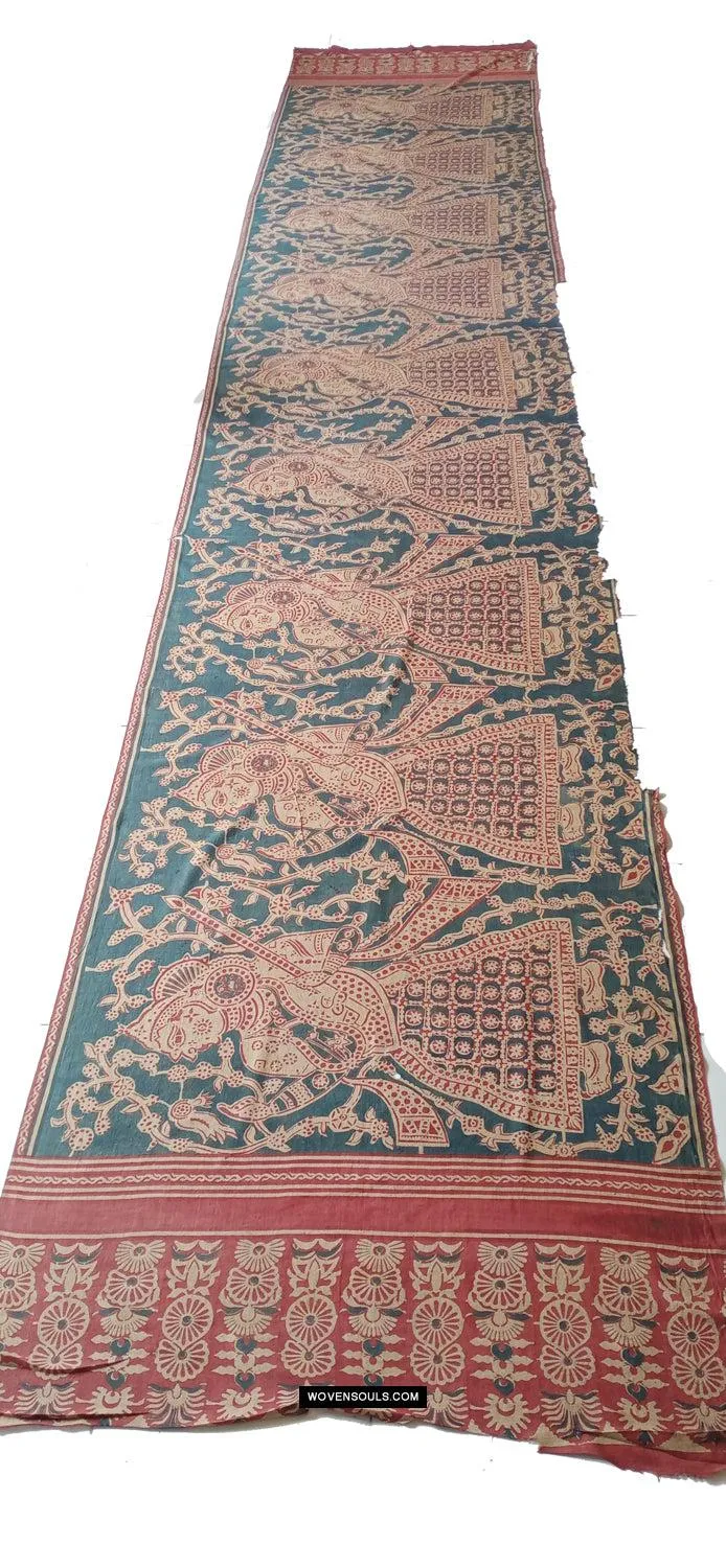 1641 SOLD Large Gujarat Ceremonial Cloth with a Row of Female Musicians