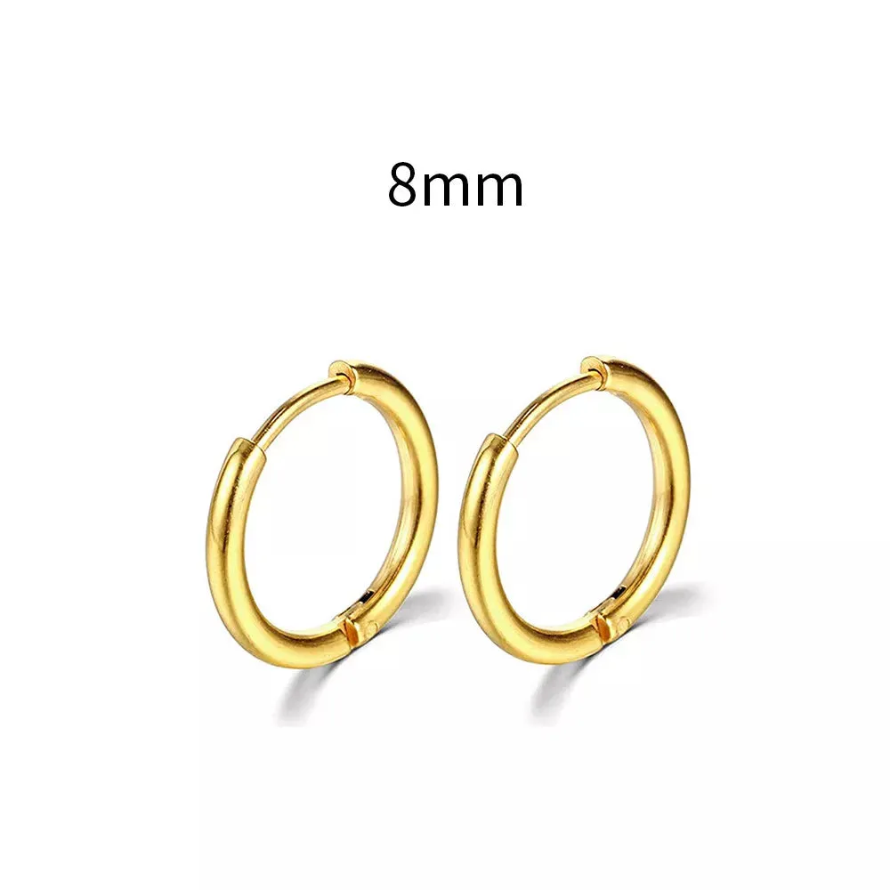 2022 New Simple Stainless Steel Small Hoop Earrings for Women Men Cartilage Ear Piercing Jewelry Pendientes Hombre Mujer