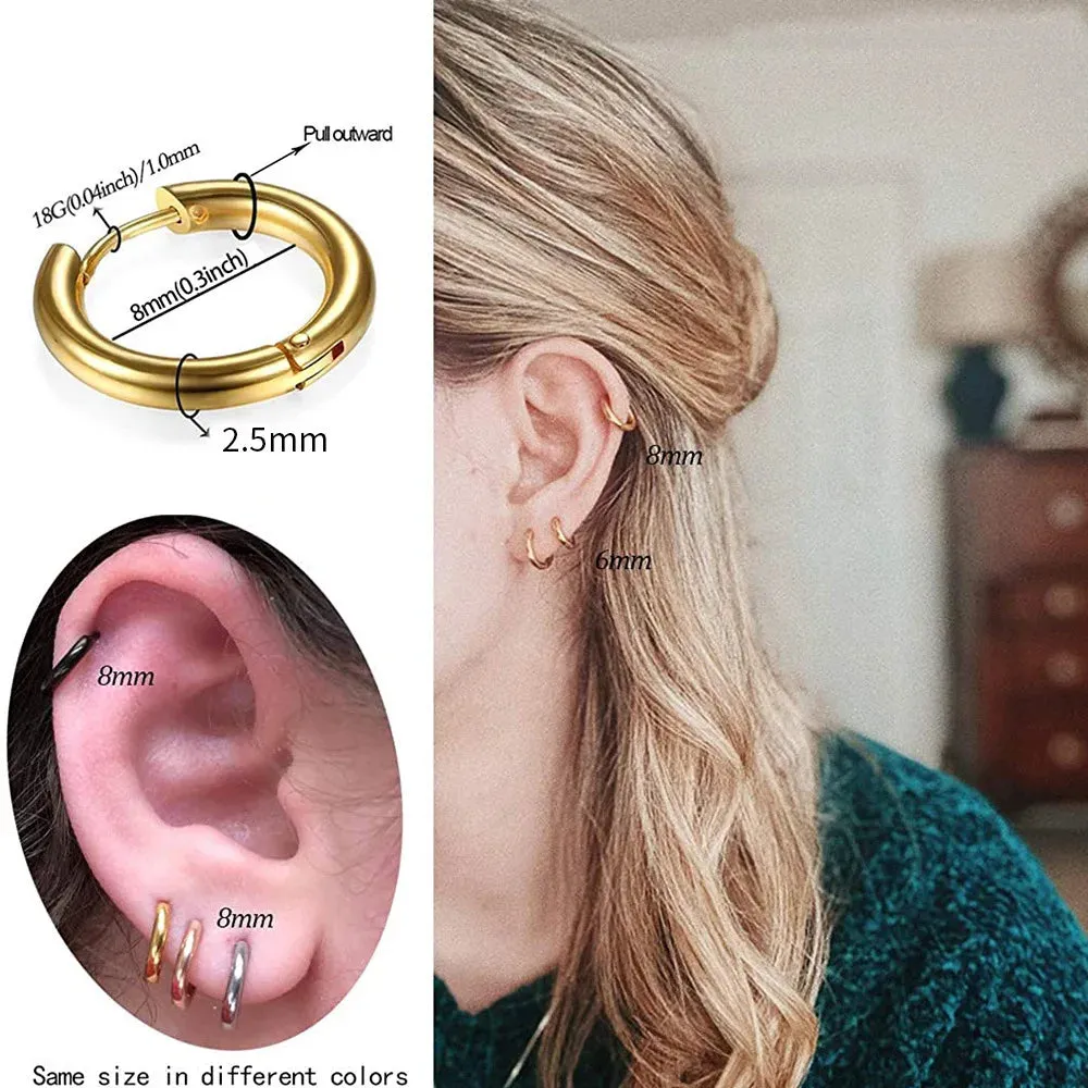 2022 New Simple Stainless Steel Small Hoop Earrings for Women Men Cartilage Ear Piercing Jewelry Pendientes Hombre Mujer