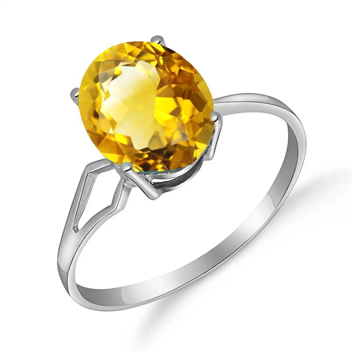 2.2 Carat 14K Solid White Gold Truly Thankful Citrine Ring