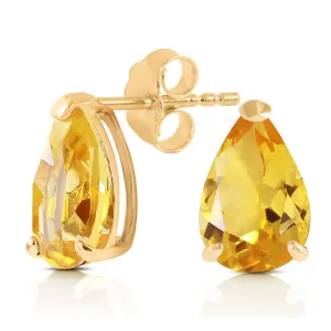 3.15 Carat 14K Solid Yellow Gold Cherished Seconds Citrine Earrings