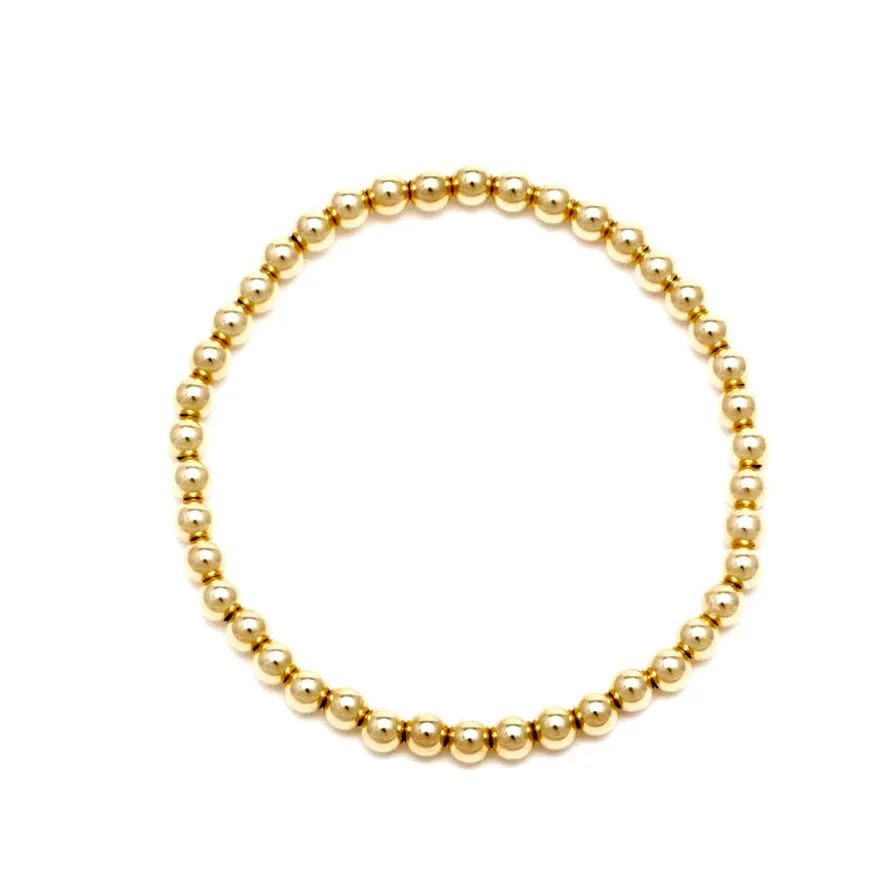 4mm Gold Bead Bracelet