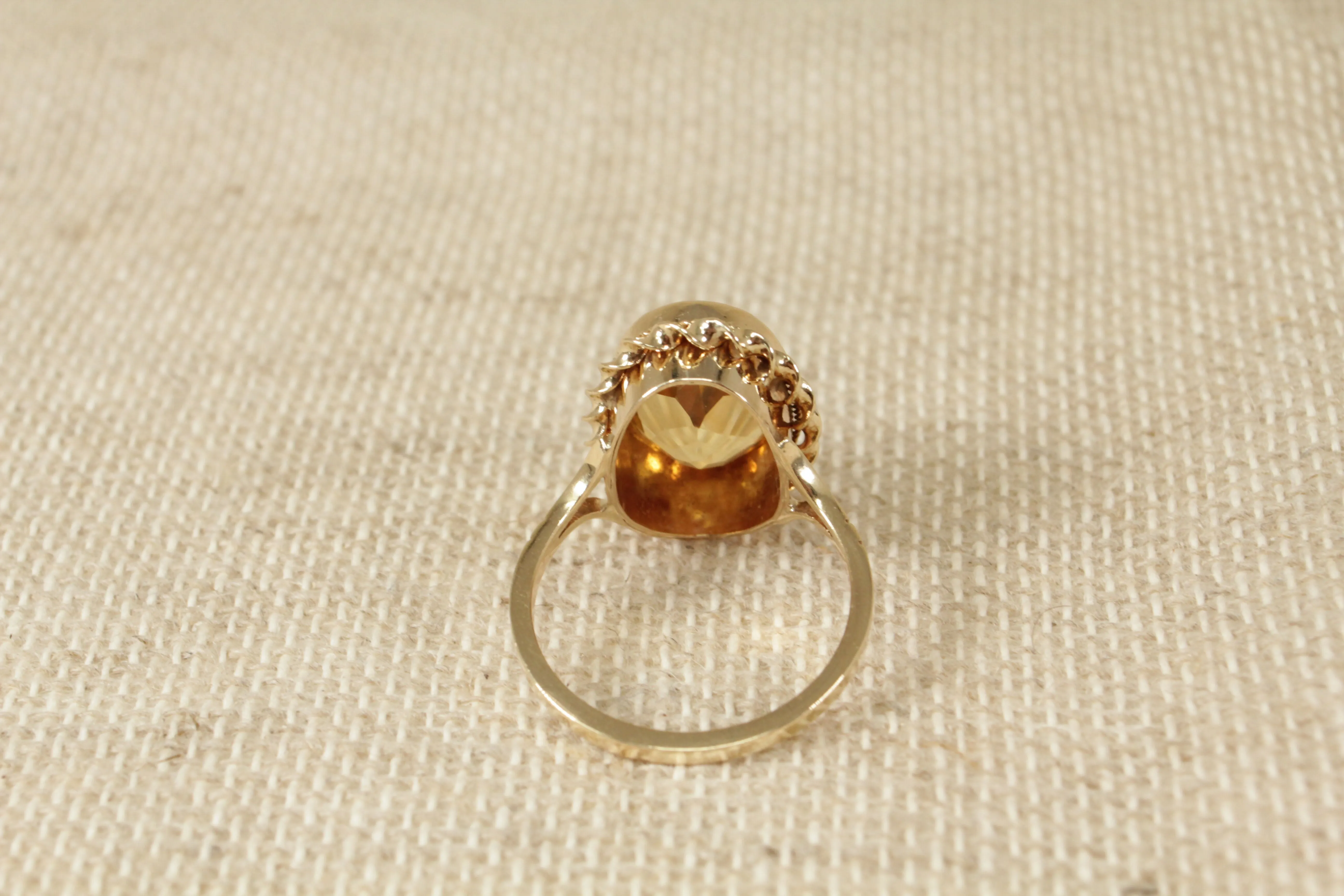 9ct Gold Honey Citrine Solitaire Ring