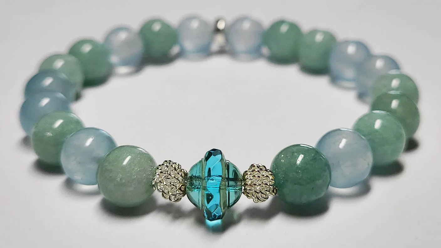 AAA Grade Triple Aquamarine Bracelet-March Birthstone