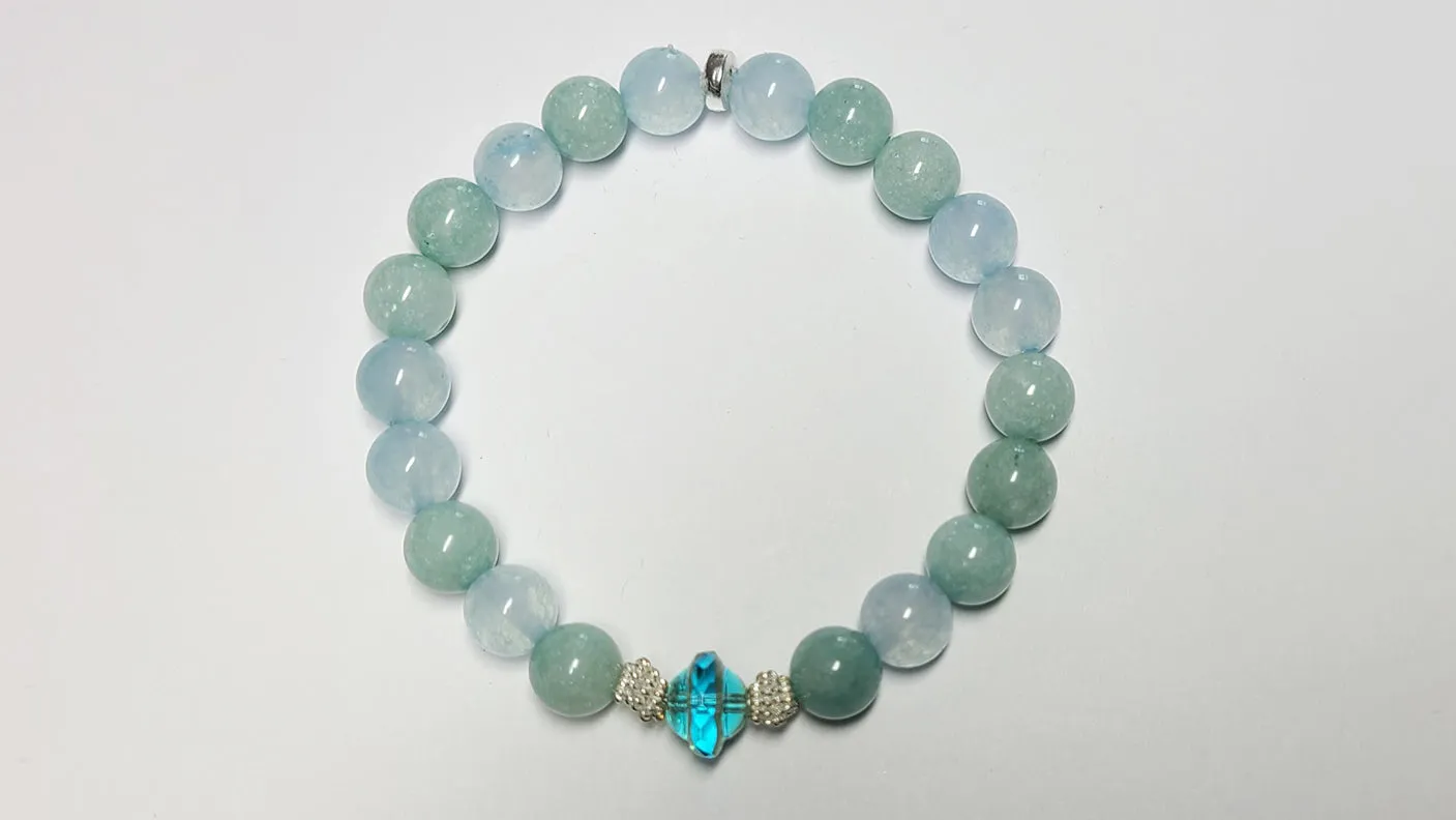 AAA Grade Triple Aquamarine Bracelet-March Birthstone