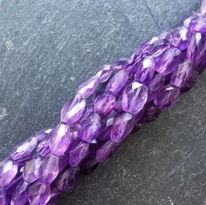 African Amethyst Faceted Oval Beads 15" Strand