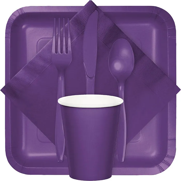 Amethyst Purple Assorted Plastic Cutlery (24/Pkg)