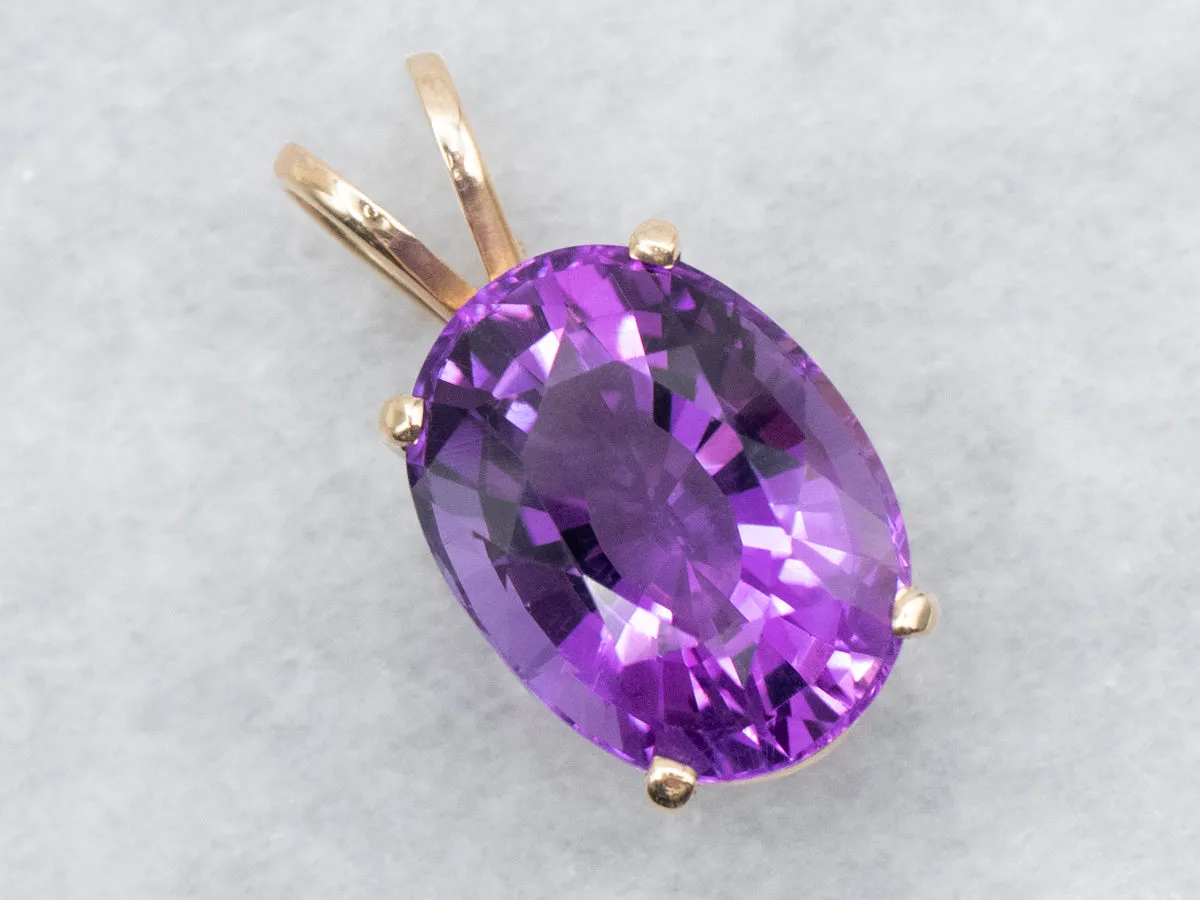 Amethyst Solitaire Pendant