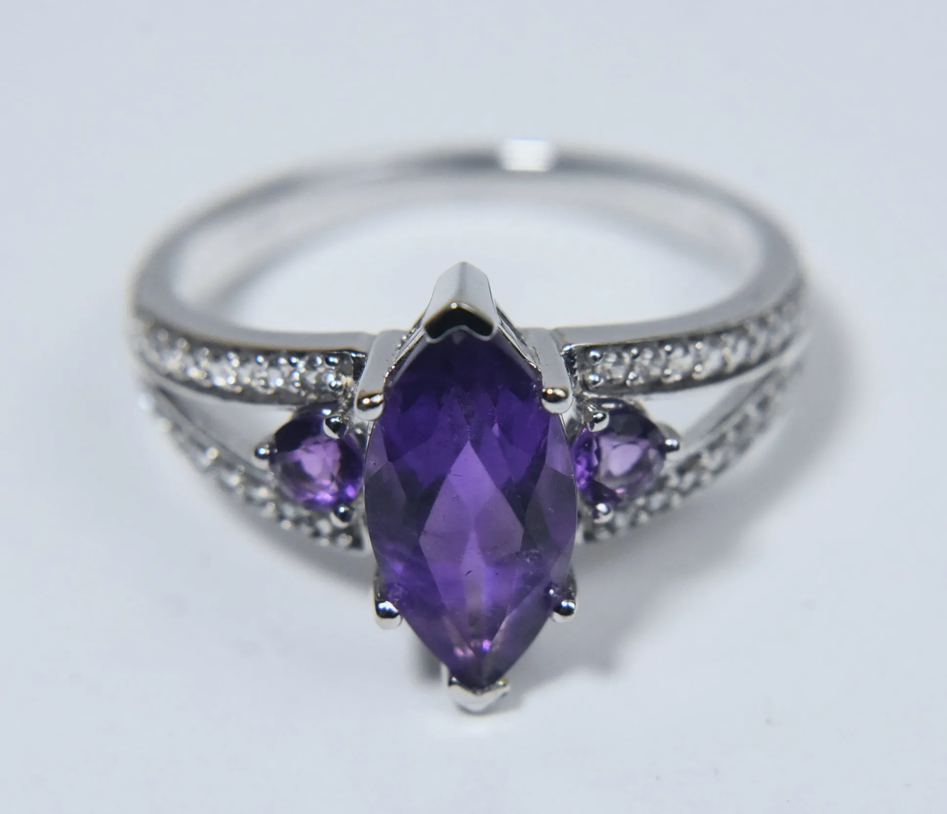 Amethyst Sterling Silver Ring - Size 8.25