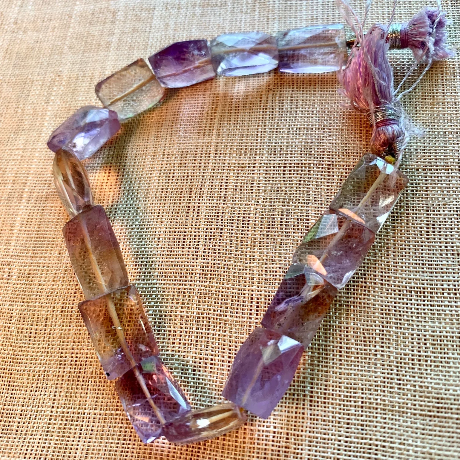 Ametrine Faceted Rectangle Beads