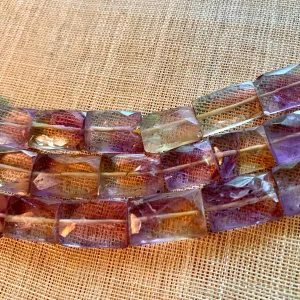 Ametrine Faceted Rectangle Beads