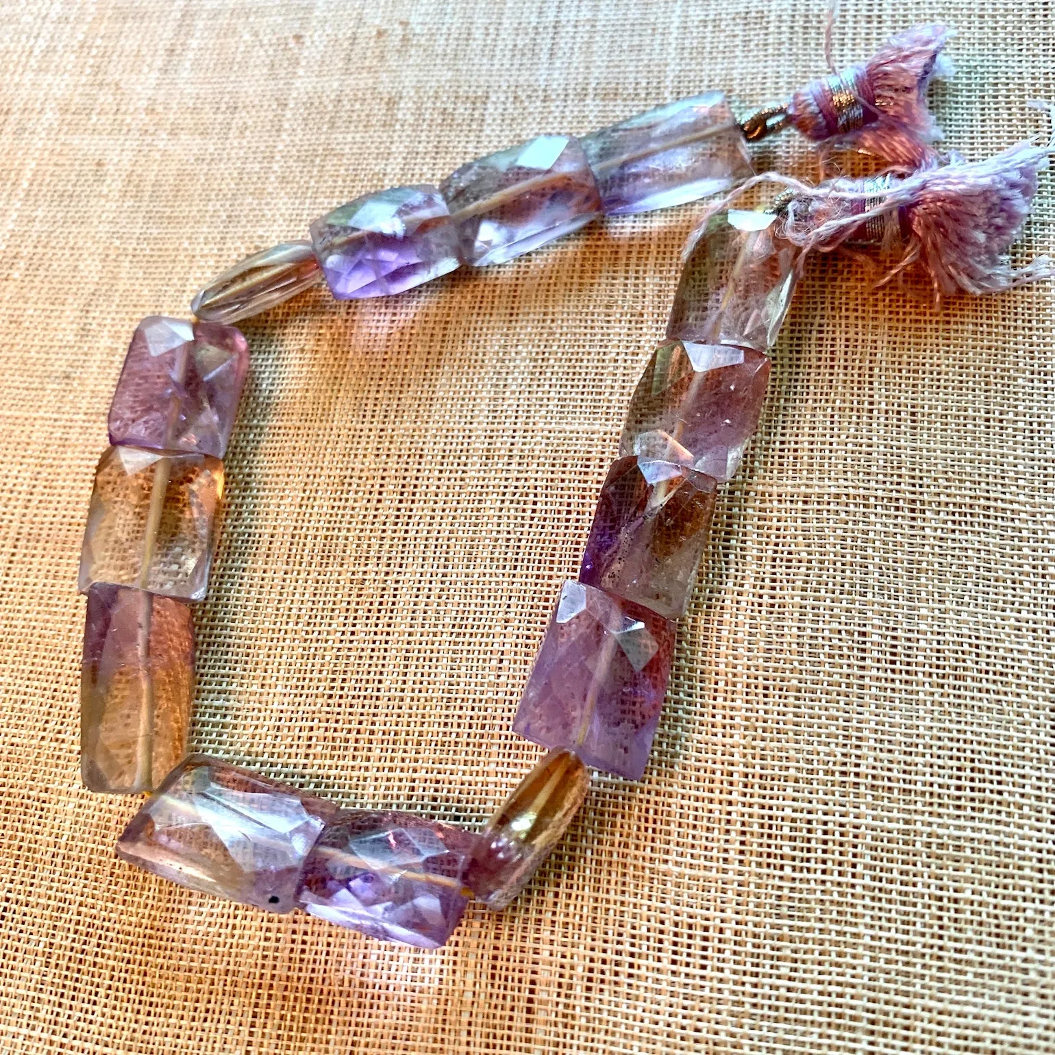 Ametrine Faceted Rectangle Beads