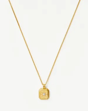 April Birthstone Pendant Necklace | 18k Gold Vermeil/Crystal