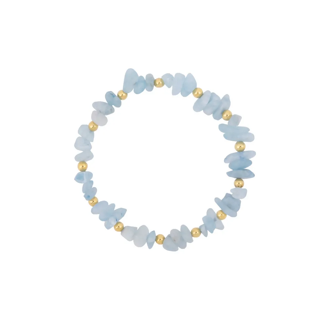 Aquamarine Gemstone Bracelet in Sterling Silver or Gold Filled