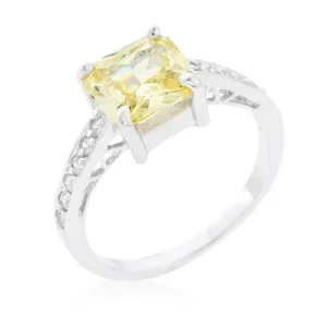 Barrie 2.5ct Canary Princess Solitaire Ring | 3ct | Sterling Silver