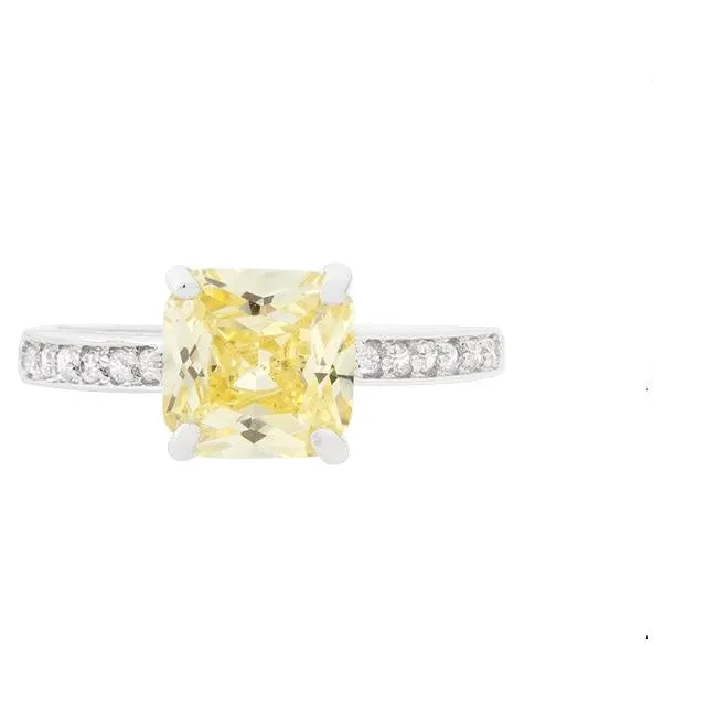 Barrie 2.5ct Canary Princess Solitaire Ring | 3ct | Sterling Silver