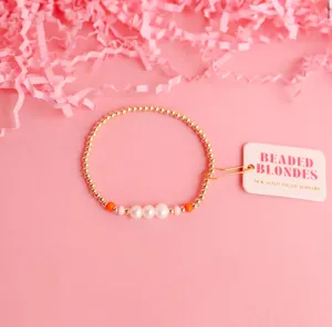 Beaded Blondes Pink & Orange Harper Bracelet