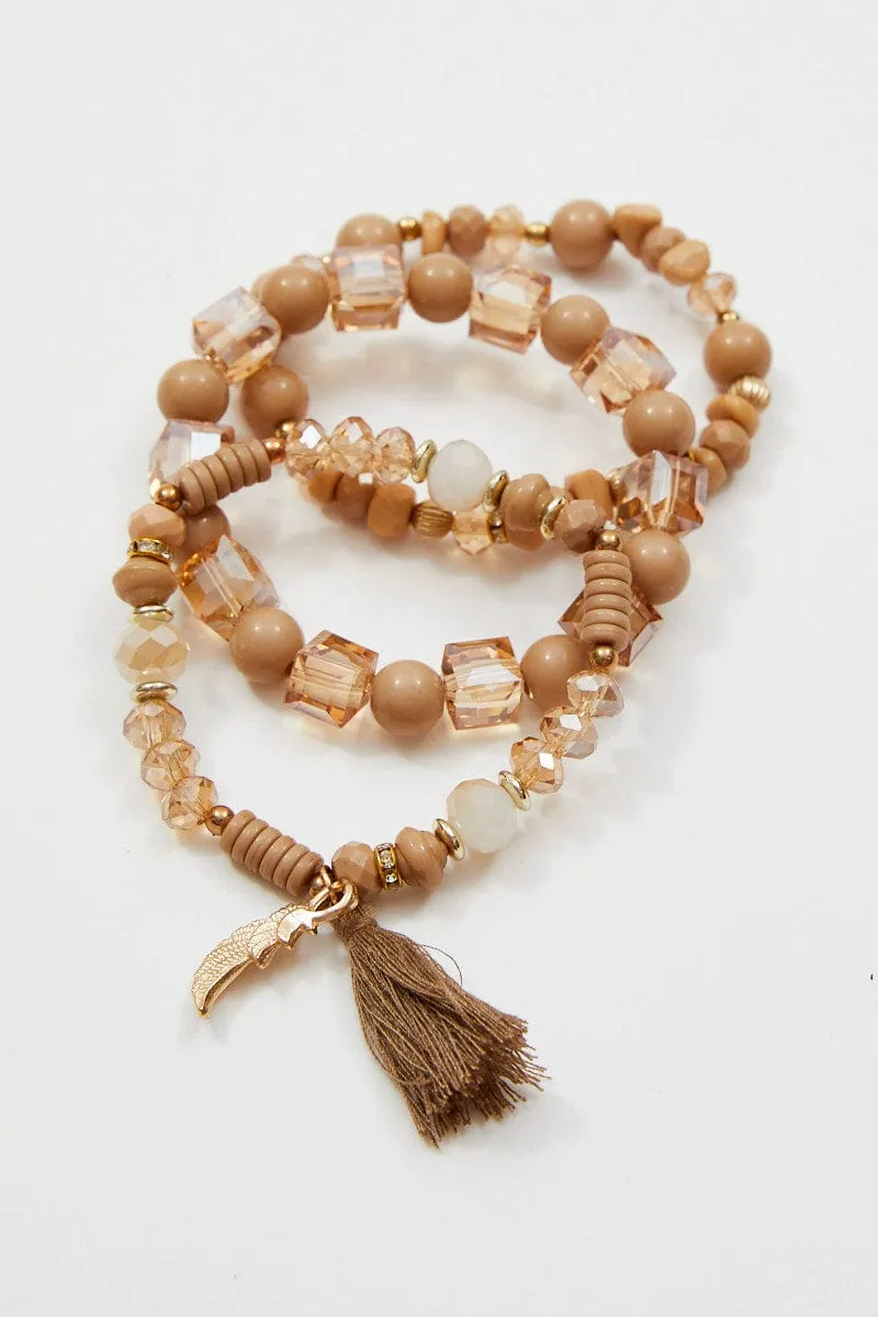 Beige Beaded Bracelet