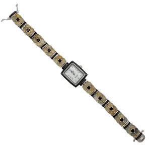 Black Zirconia & Oval Opal PWC Watch (Silver)