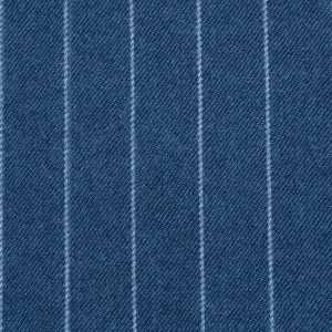 Blue Chalk Stripe 100% Merino Flannel Suiting