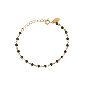 Bracelet Doré Delhi Quartz Agate Noire