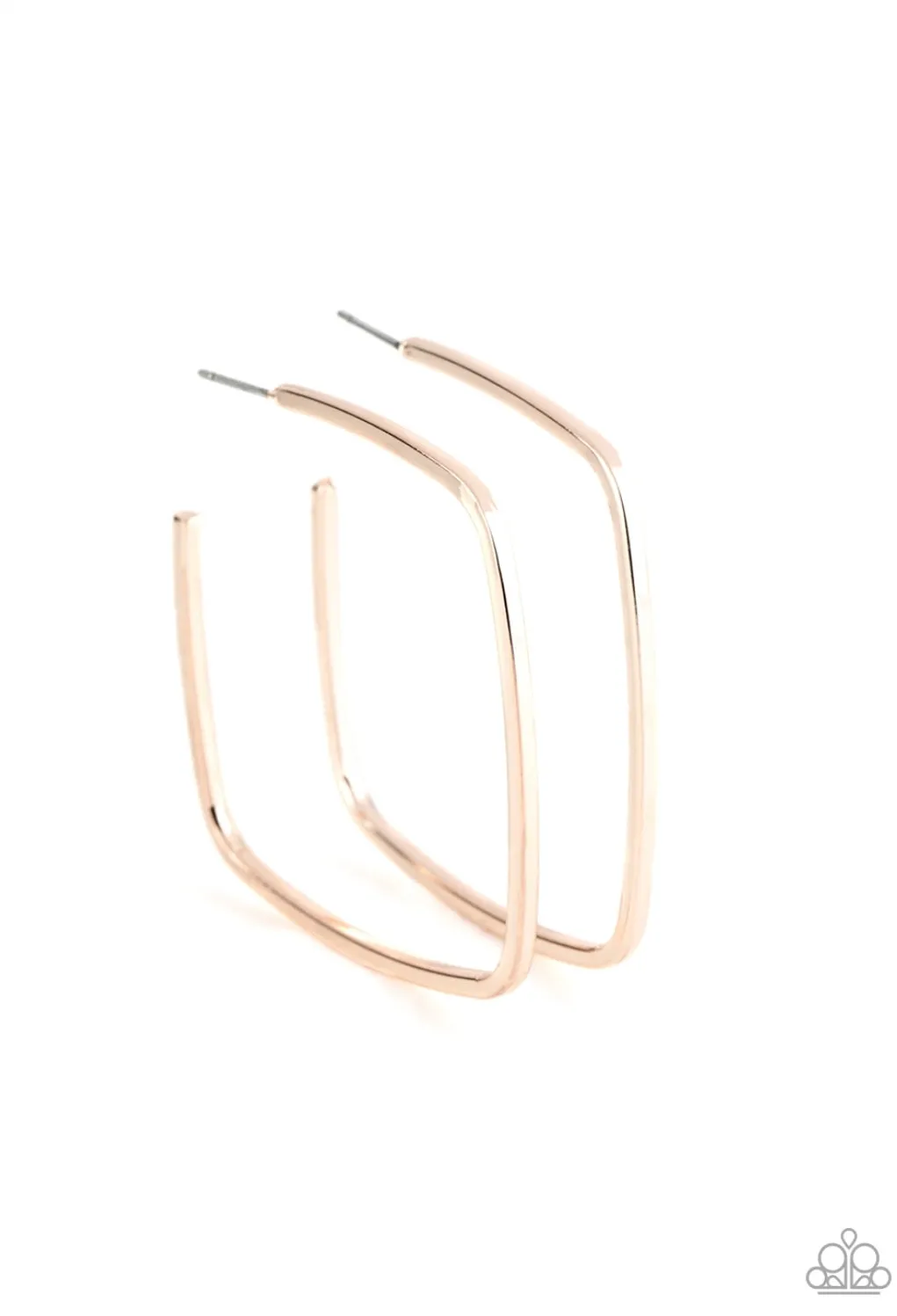 Brazen Beauty Rose Gold Hoop Earrings - Paparazzi Accessories