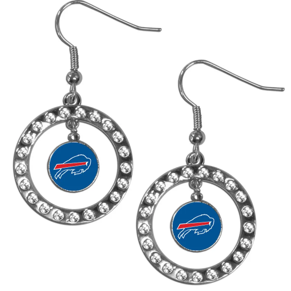 Buffalo Bills Rhinestone Hoop Earrings