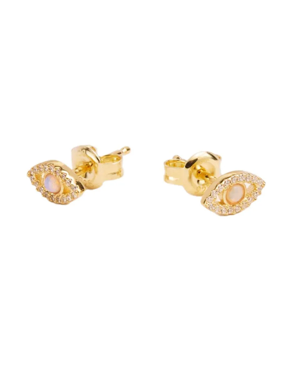 By Charlotte Eye of Intuition Earrings in Gold Vermeil