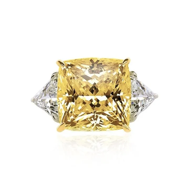 CARAT* London Gemma Cocktail Ring Canary Yellow