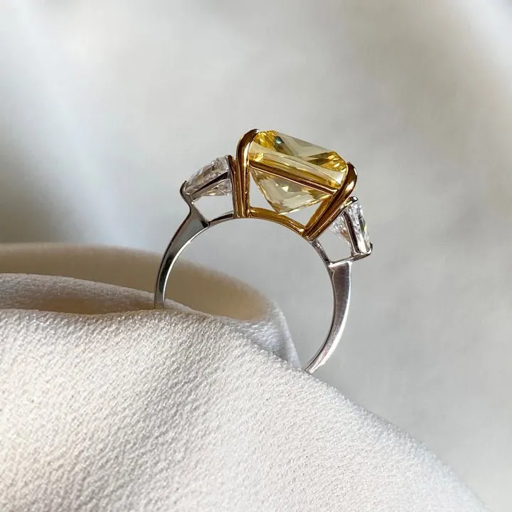 CARAT* London Gemma Cocktail Ring Canary Yellow